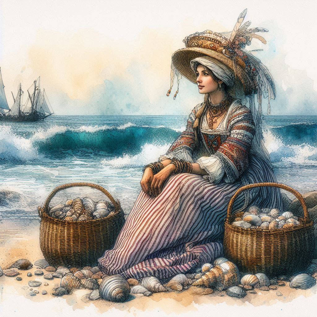 Breton shell fisherwoman