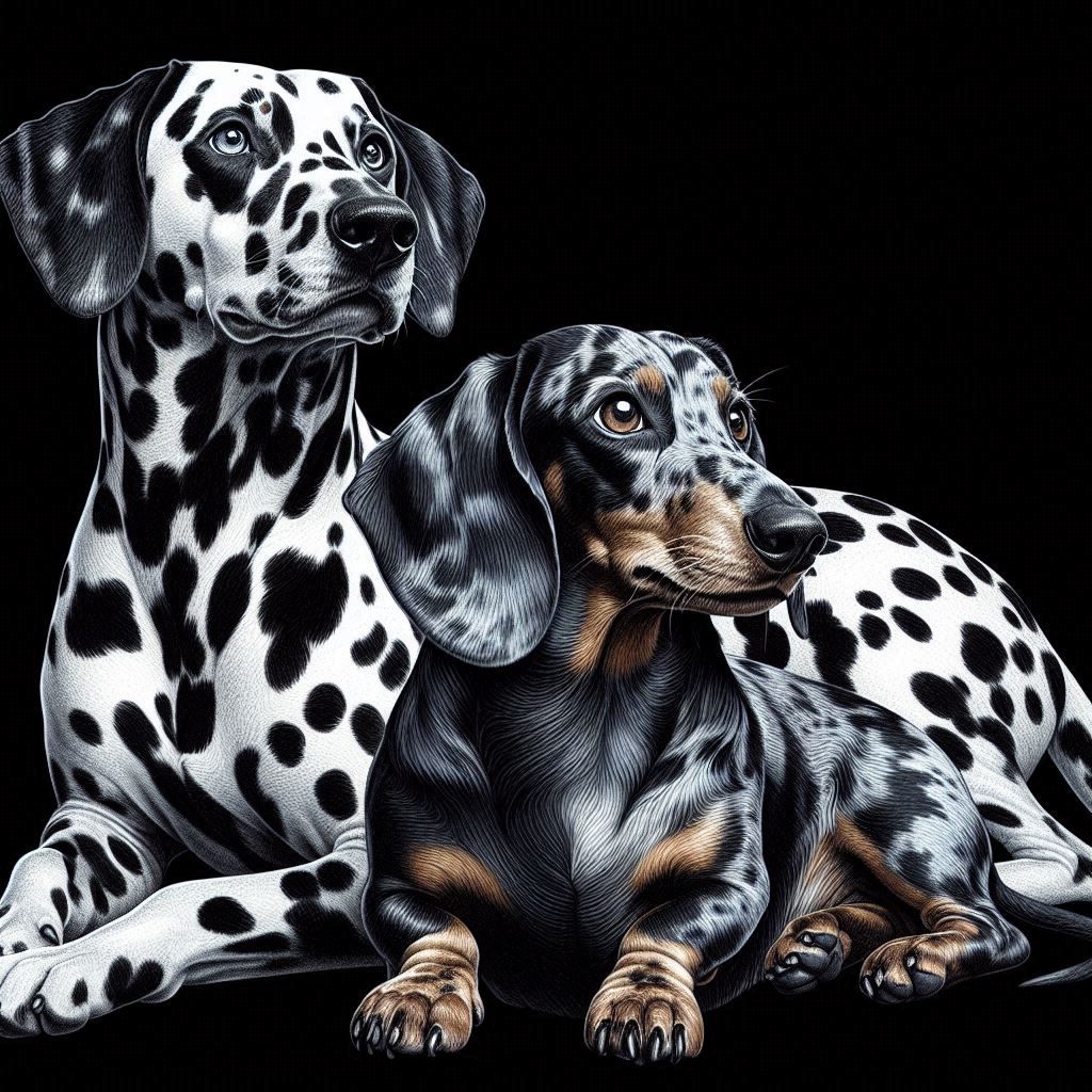 Dalmatian and Dachshund