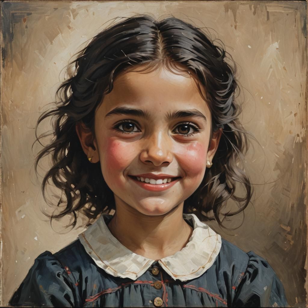 Girl with Dark Eyes in Tonitza Style