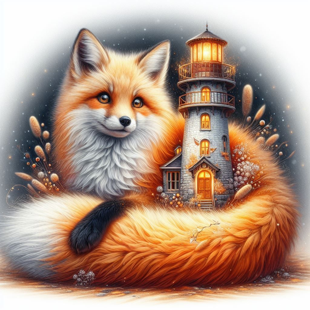fox with lighthouse