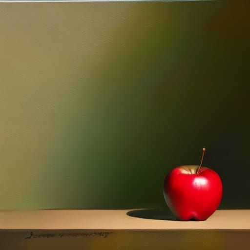 Red Apple on Green - One Thousand Dollar Painting