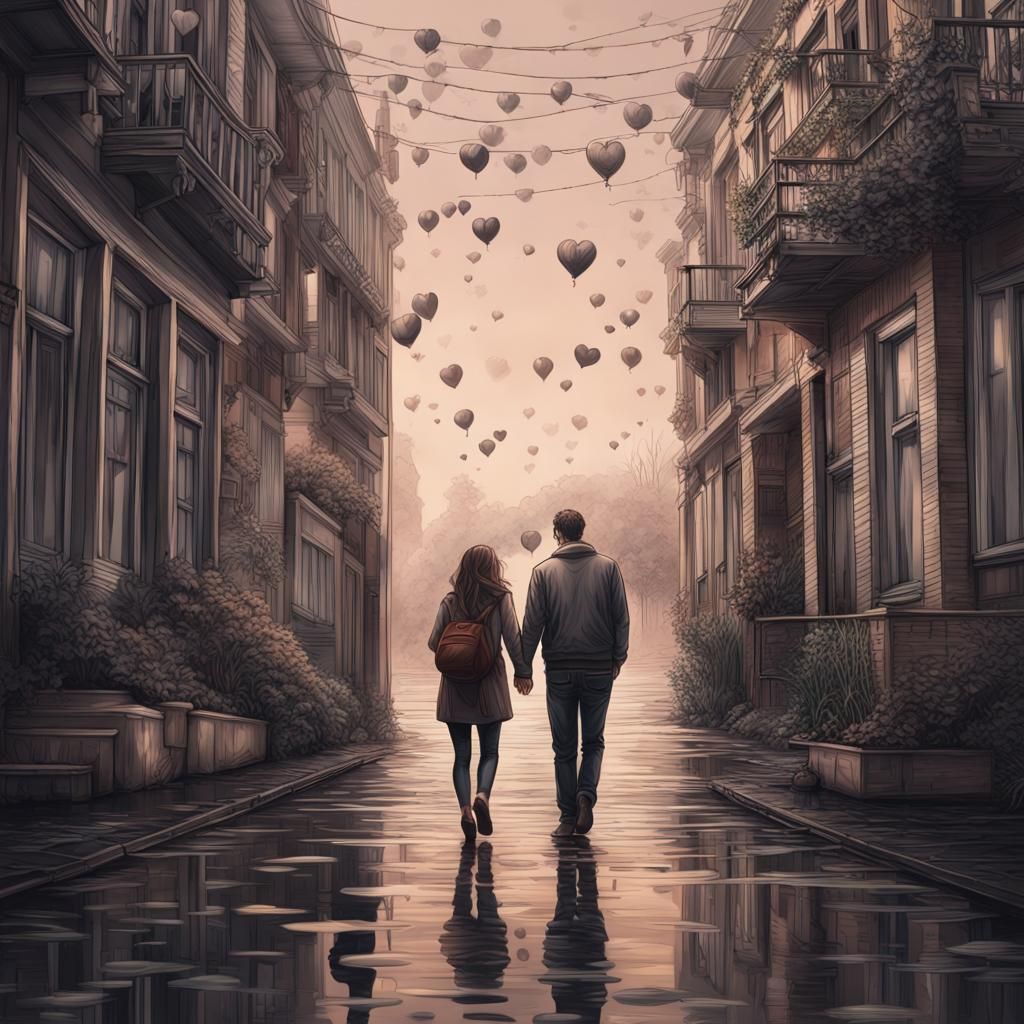 Heartfelt illustrations - the emotions of two individuals experiencing the initial stages of falling ...  by @jnatas