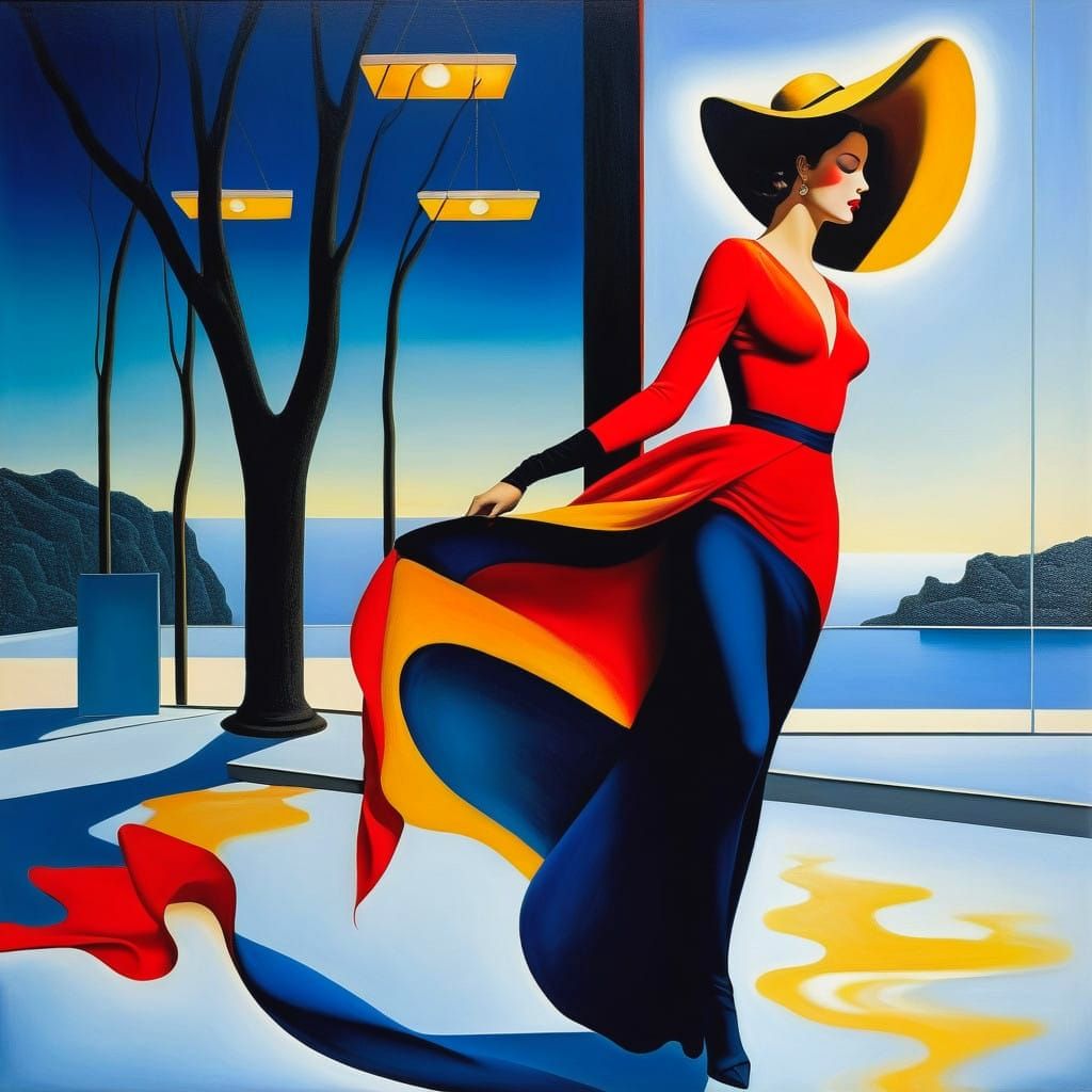 Surrealistic Masterpiece of Elegant, Captivating Female Figu...