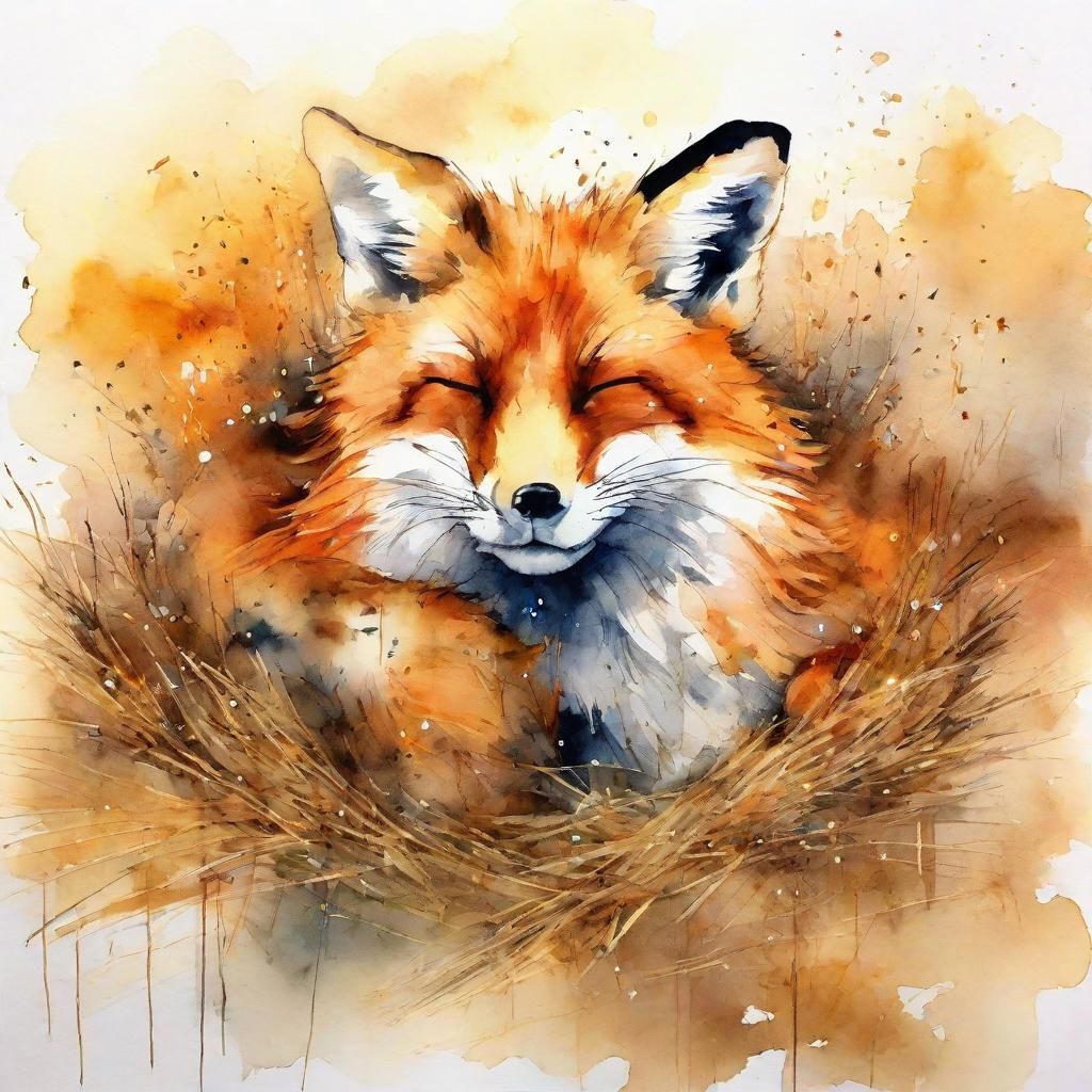 a fox sleeping