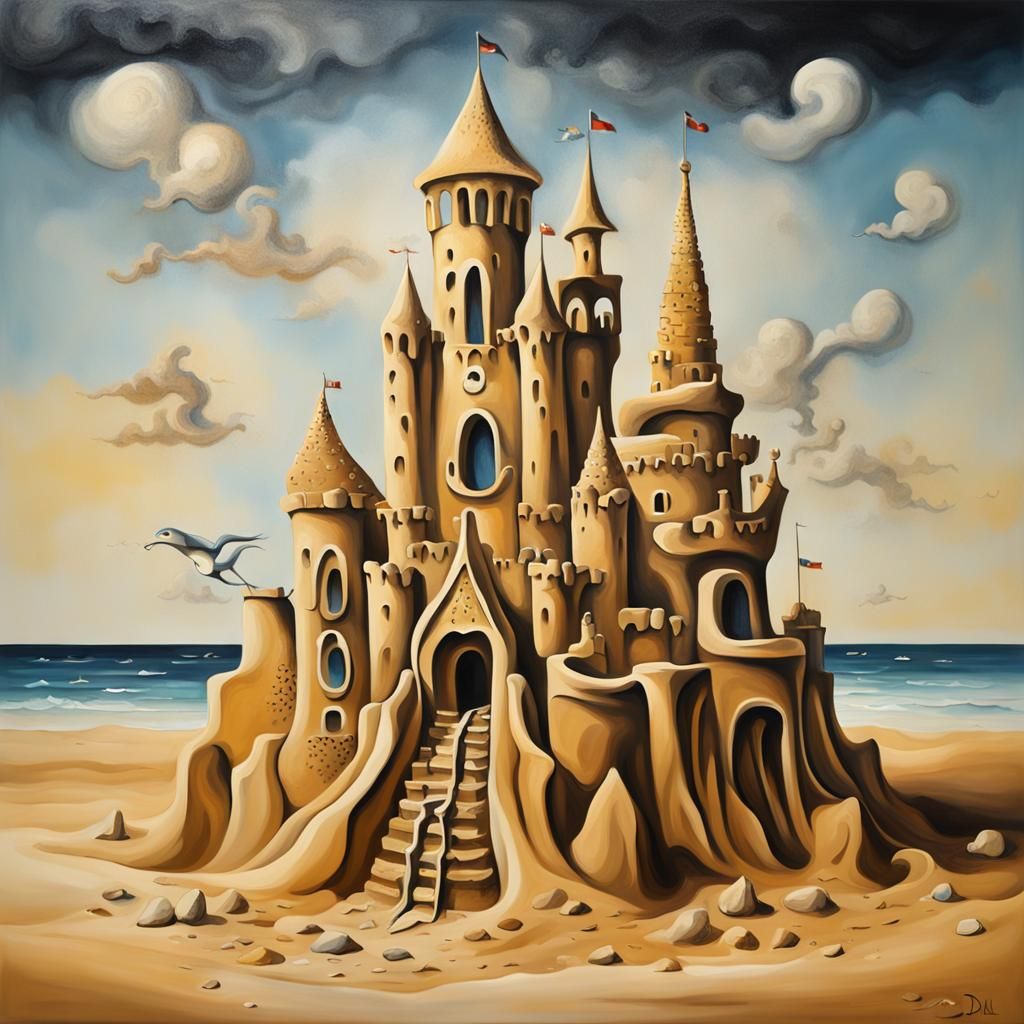 Style of Antonio Gaudi, a sandcastle