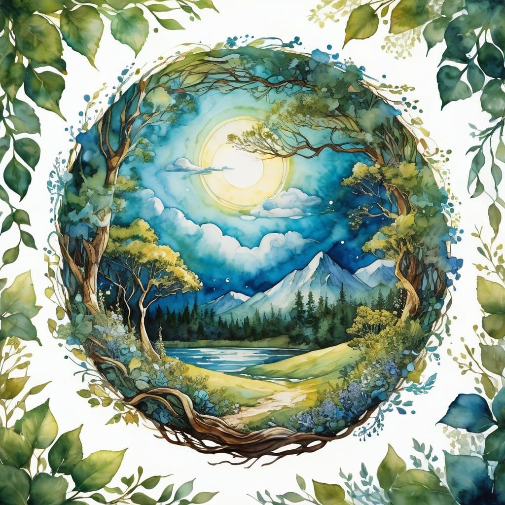 Create a gentle, sleepy Earth character, curled up peacefully like a resting giant. Its rounded body ...  by @FluffWuff