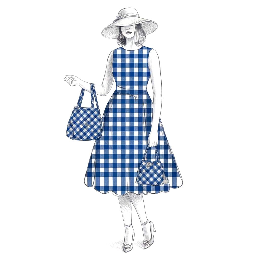 Blue Gingham Print Design  by @dizzy