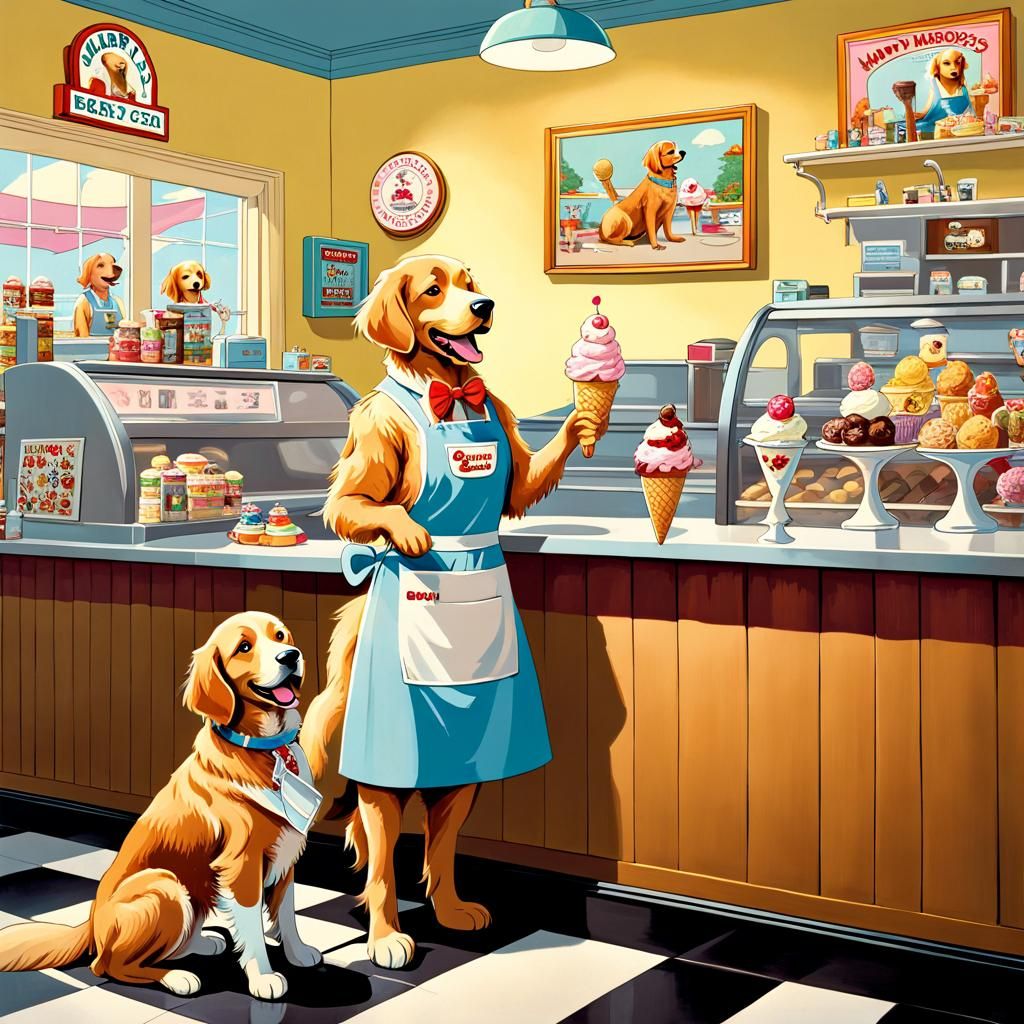 Dog, Muffin, and Ice Cream