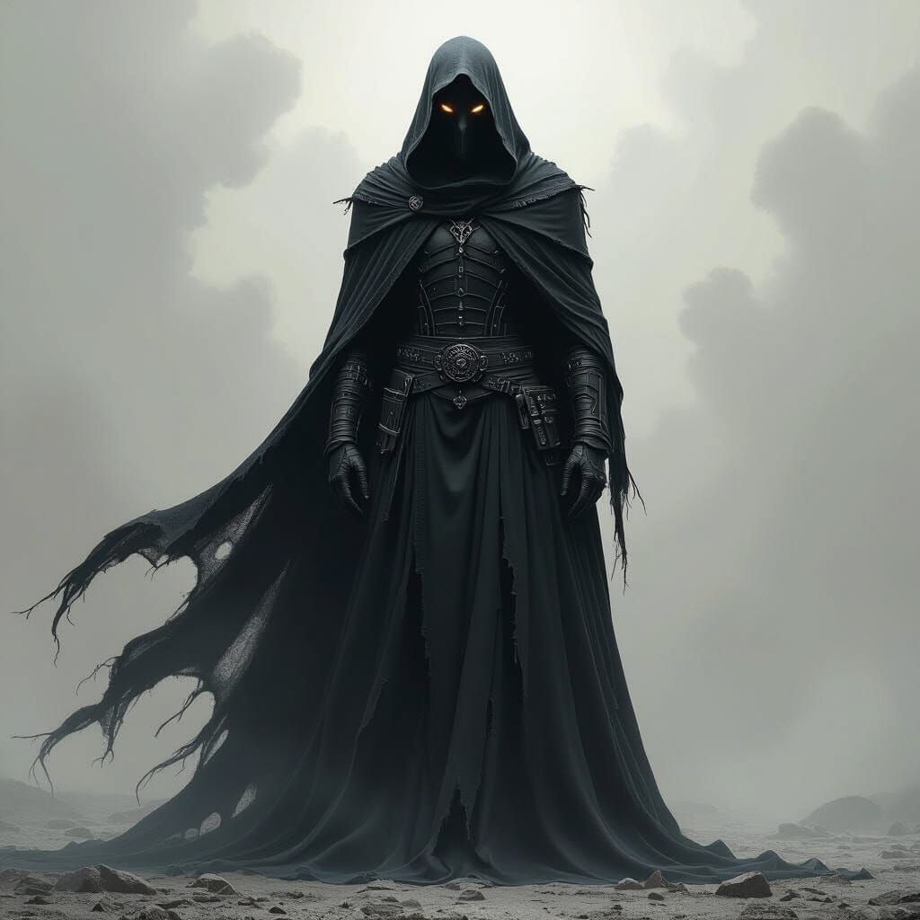 Menacing Dark Figure in Dark Fantasy Style