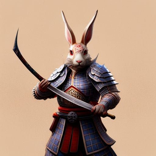 Guerrier lapin samouraï - AI Generated Artwork - NightCafe Creator