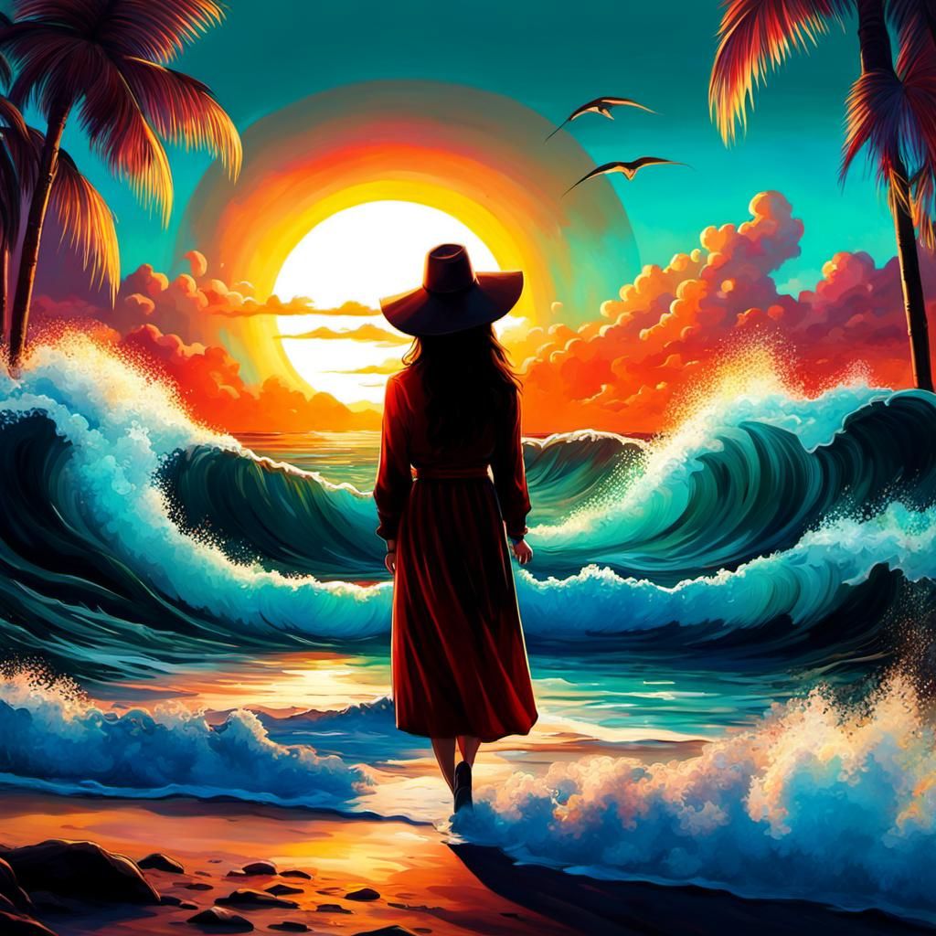 The sun rises over the ocean as the smoke drifts past your a...