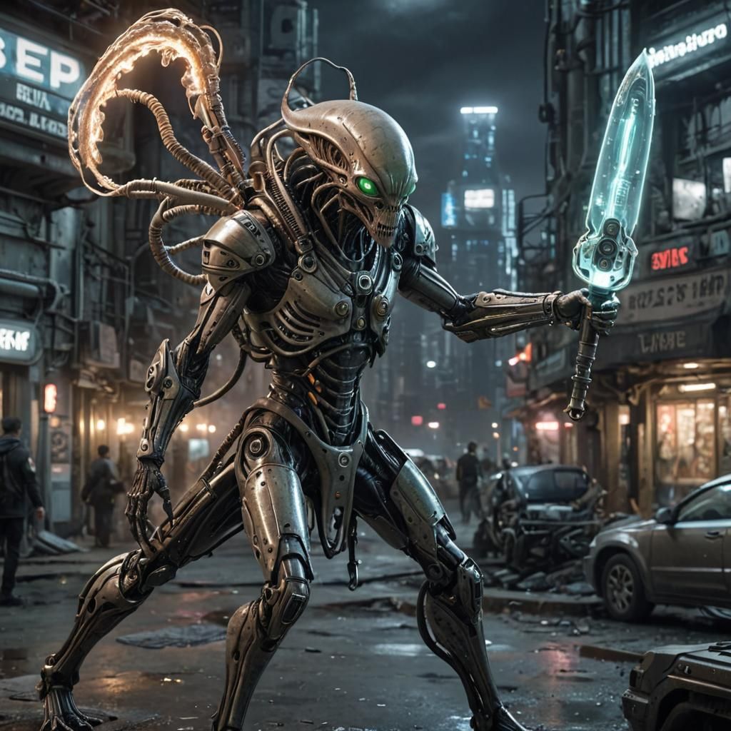 Futuristic biopunk alien wizard - AI Generated Artwork - NightCafe Creator