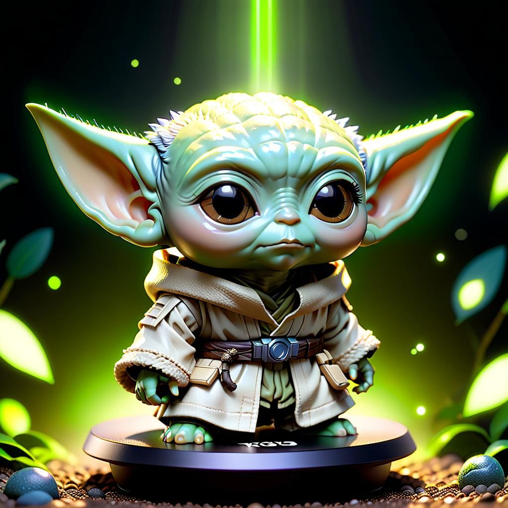 Cute Baby Yoda as Bobblehead AI Generated Artwork NightCafe Creator