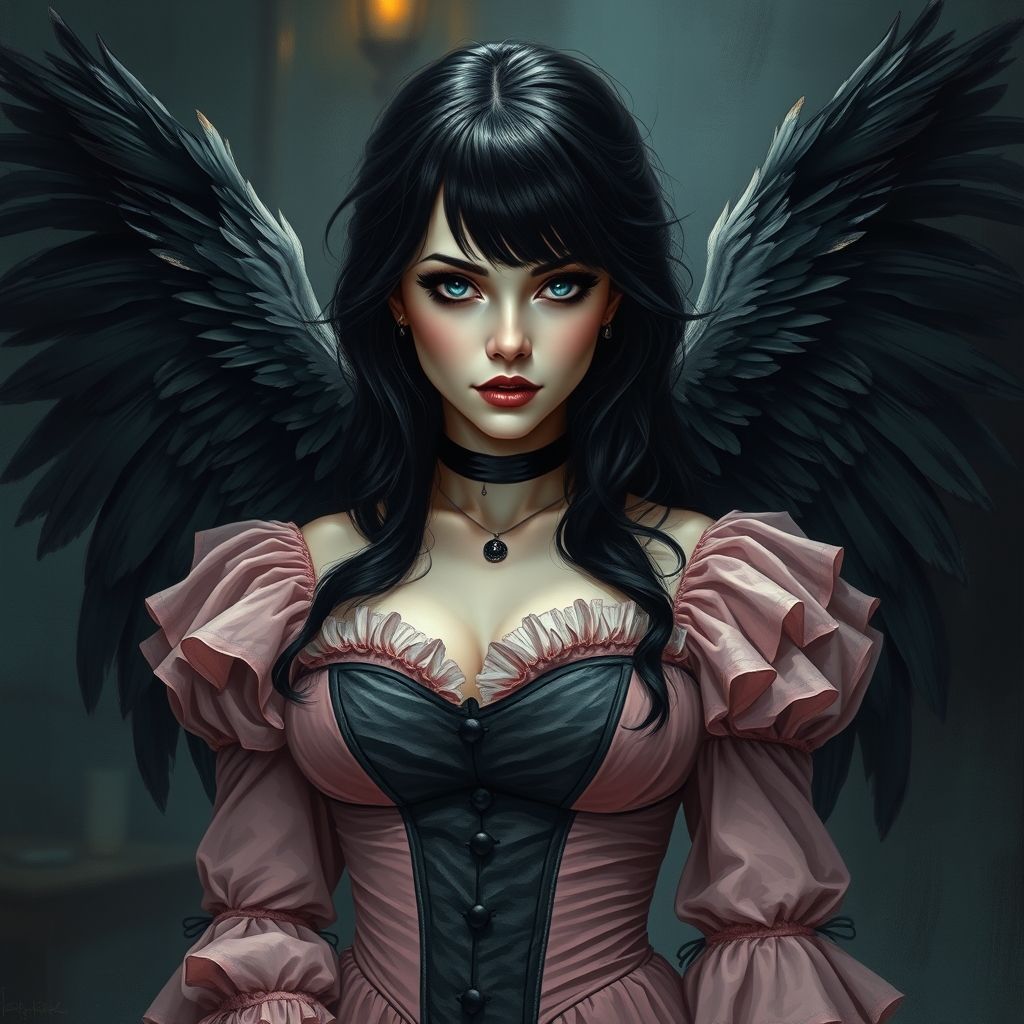 A Young girl Stunningly Beautiful Goth Goddess