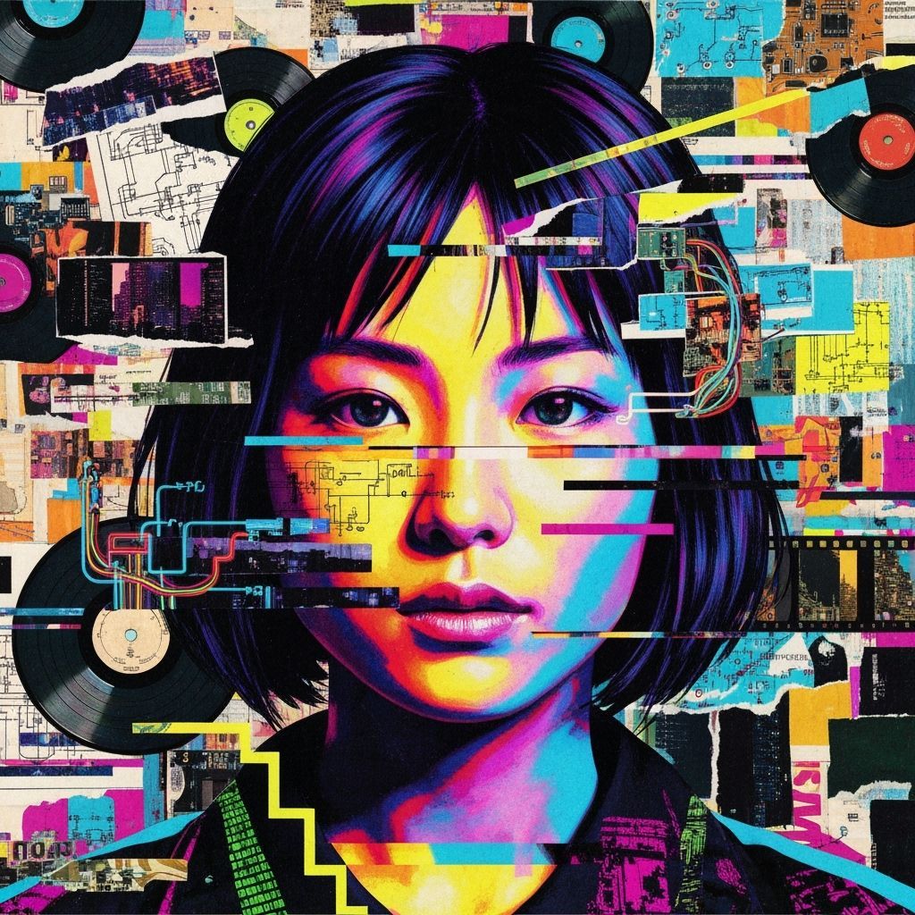 Fragmented Shoujo Portrait in Punk Zine Style