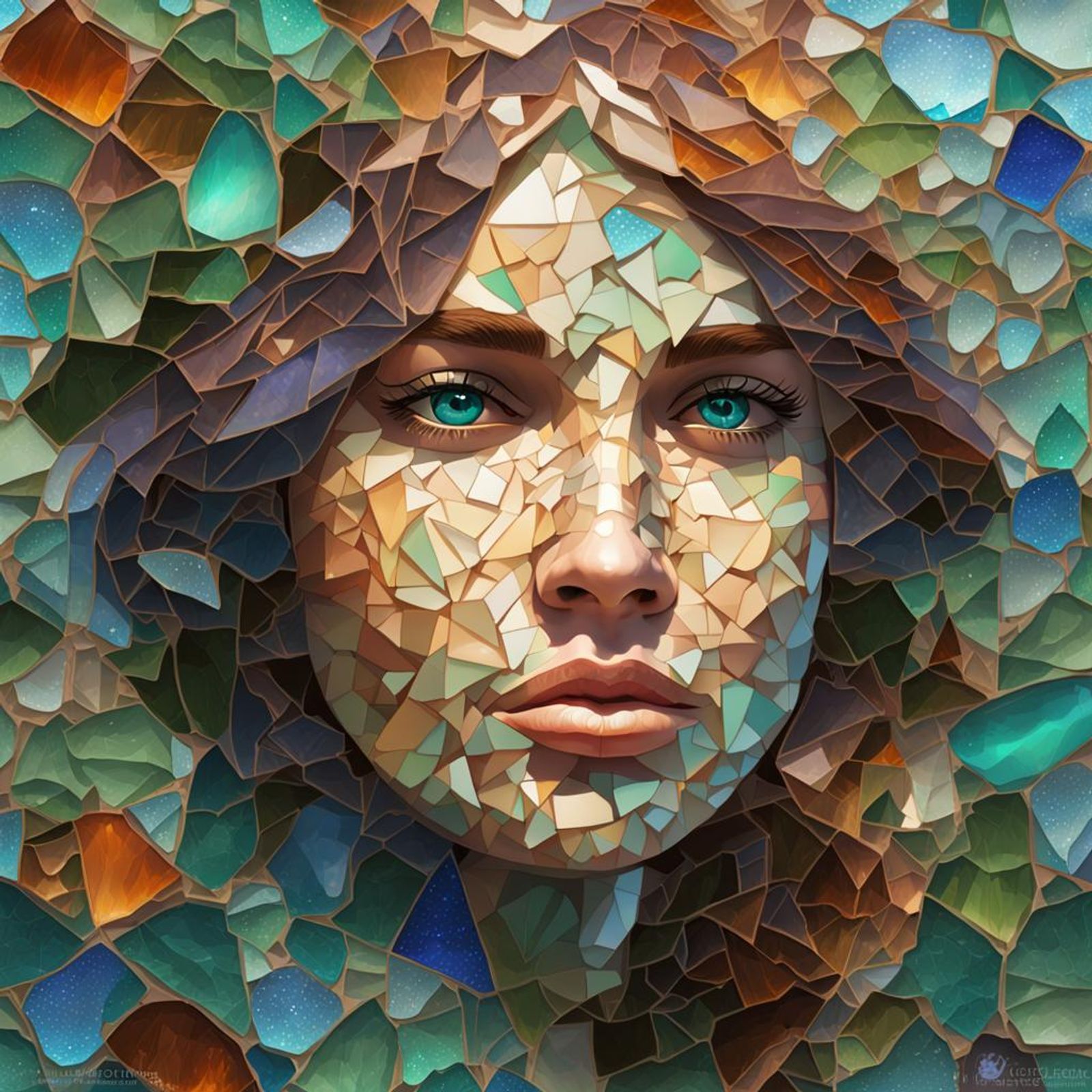 Seaglass mosaic AI Generated Artwork NightCafe Creator