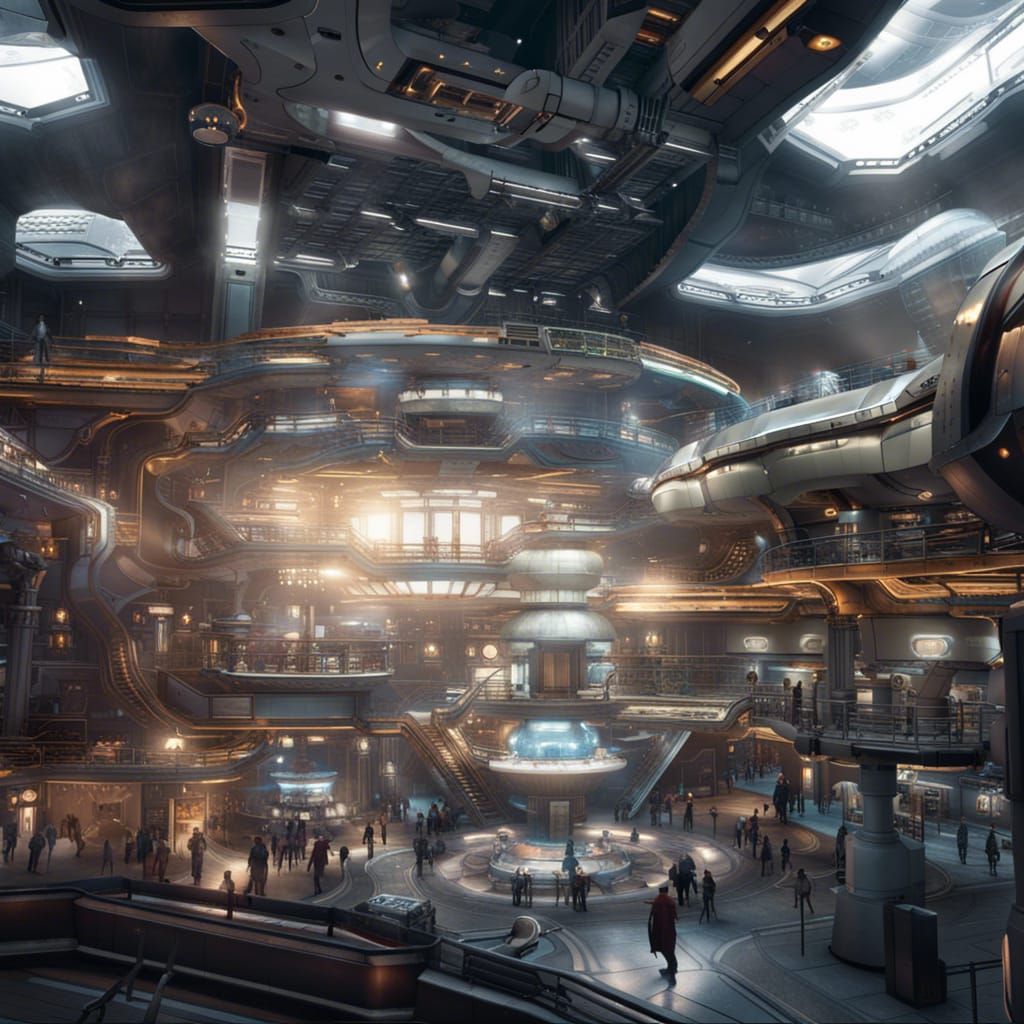 Inside a mother ship, giant spaceship 2 stories. You can see...