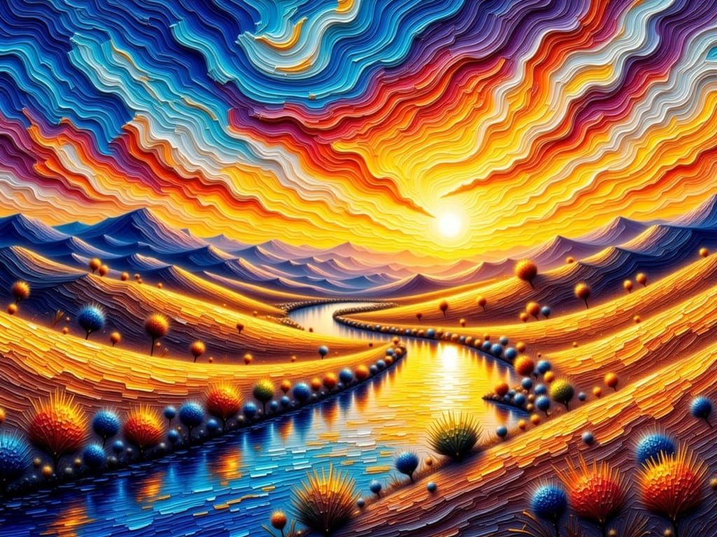 <lora:Impasto Masterpieces:1.0> Impasto painting of a masterpiece landscape