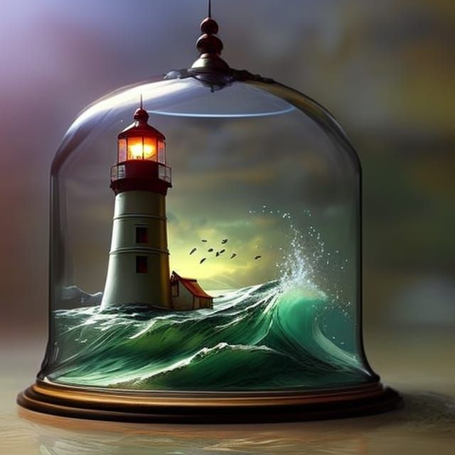 Lighthouse in stormy sea  by @Manchchango
