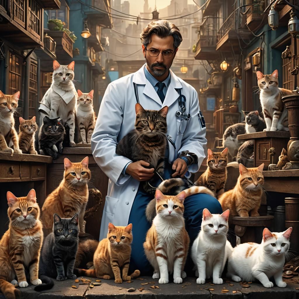 médico veterinário viciado em gatos