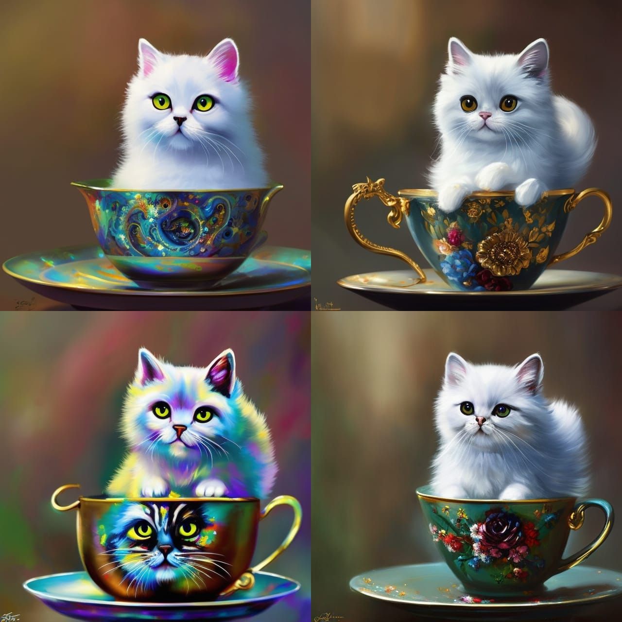 plastic 3d, of a cute anthropomorphic baby Persian cat at a ...