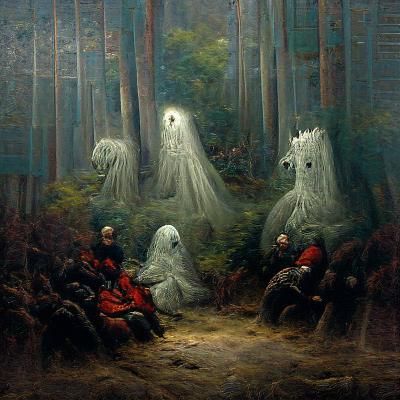 ghosts in a forest