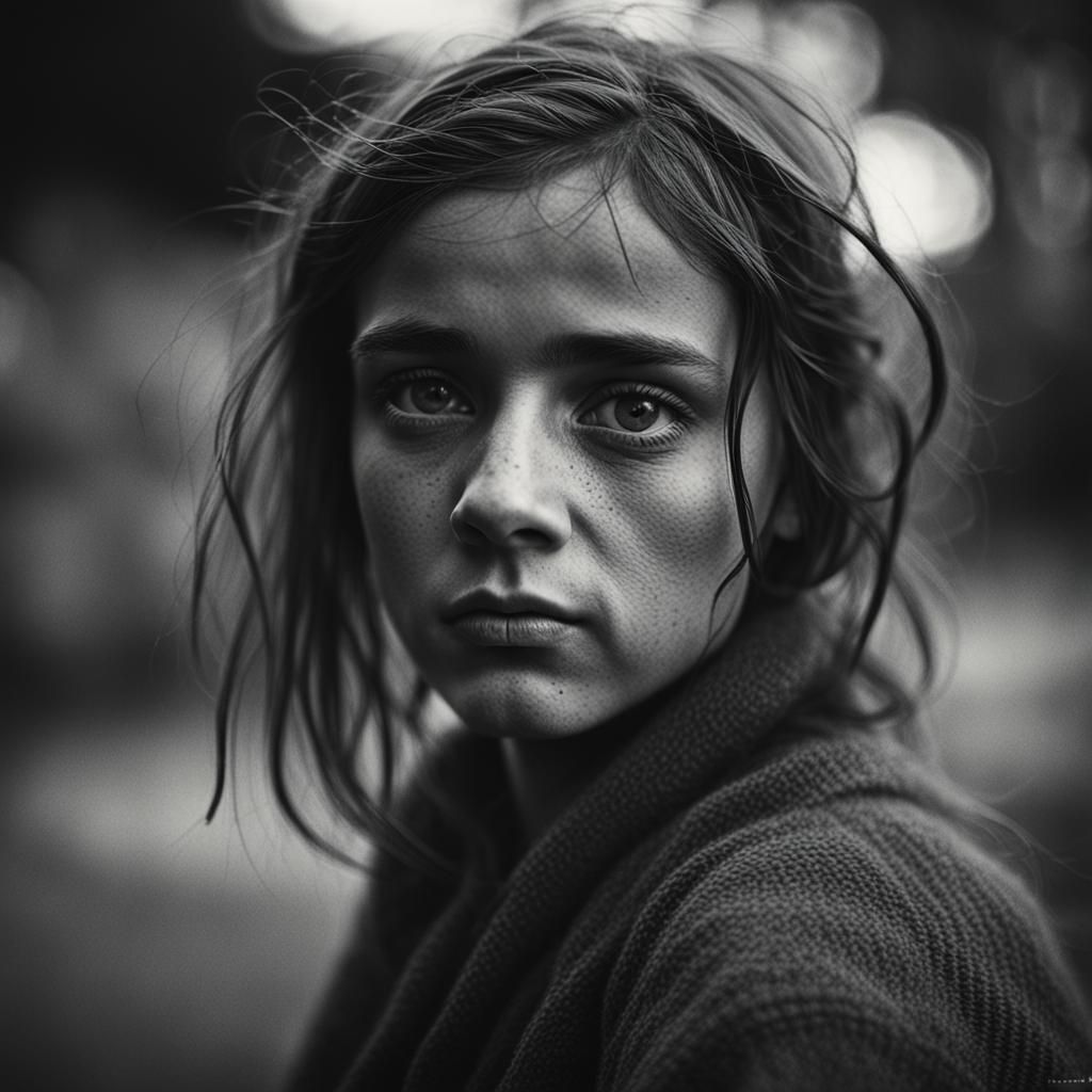 Black & White Portrait  by @Elven Maiden