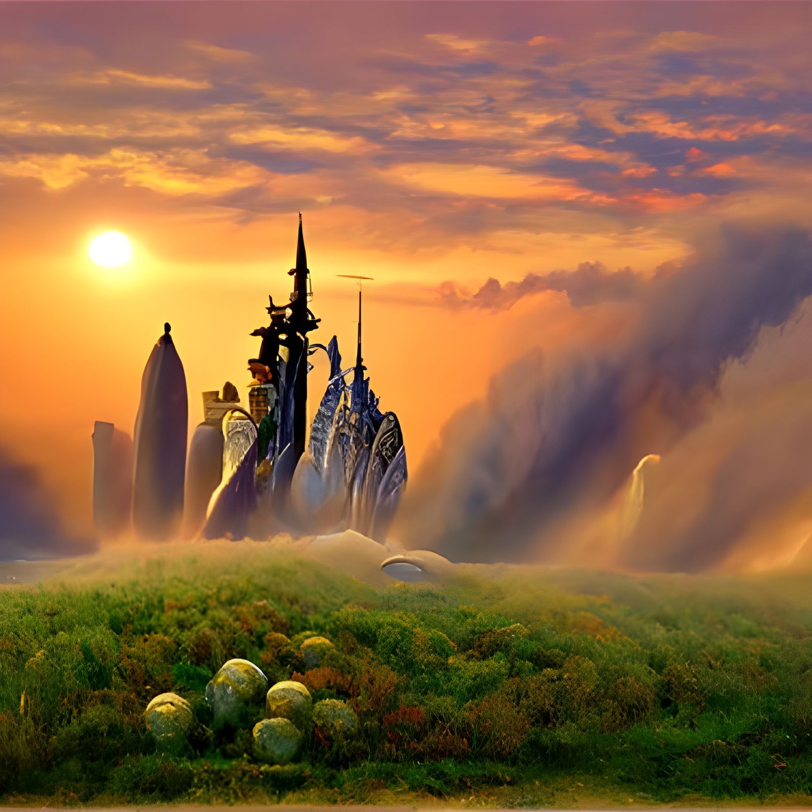 Futuristic city, a nostalgic view of the civilization