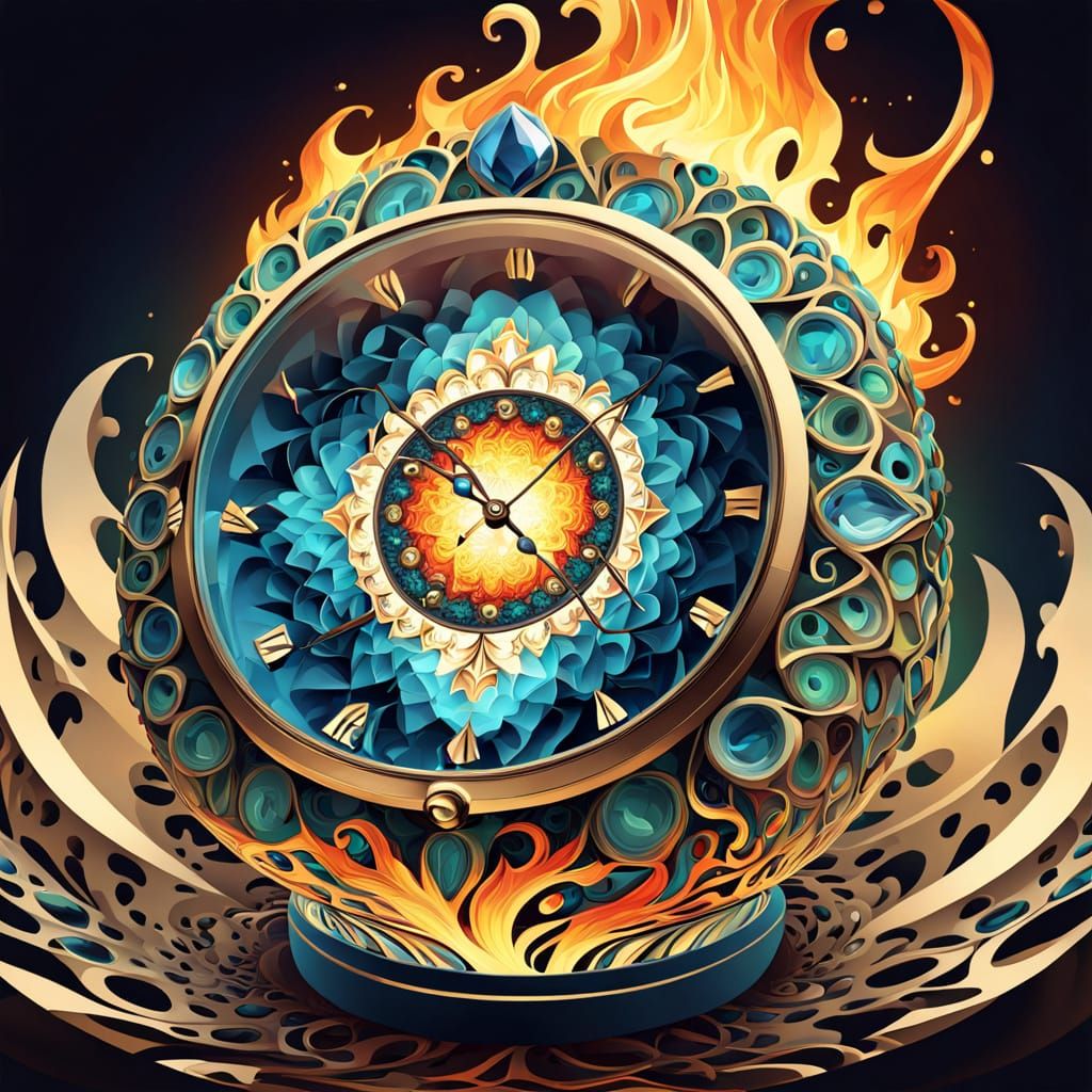 Surreal Wrist Watch in Vibrant Oil Painting Style