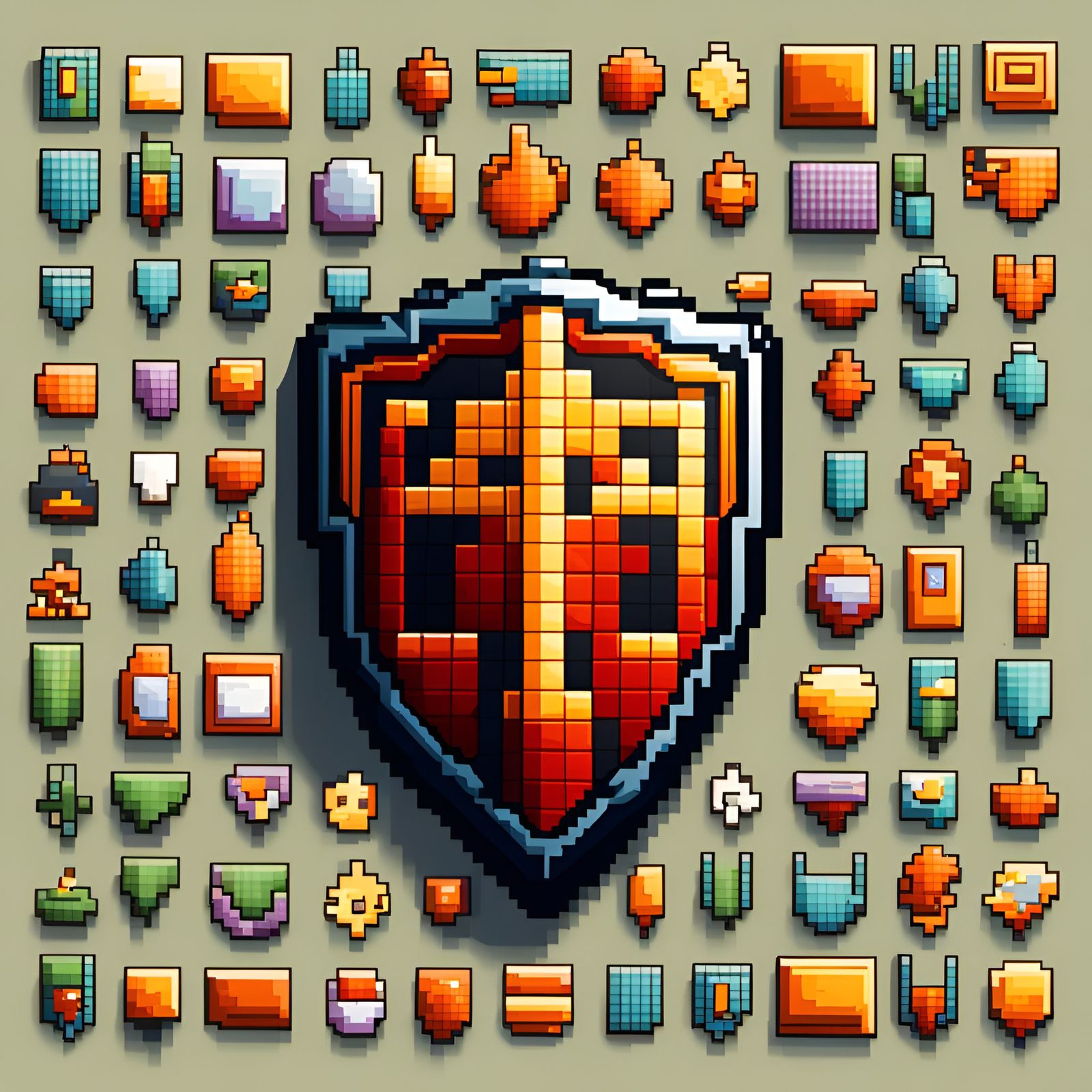 A pixel art shield
