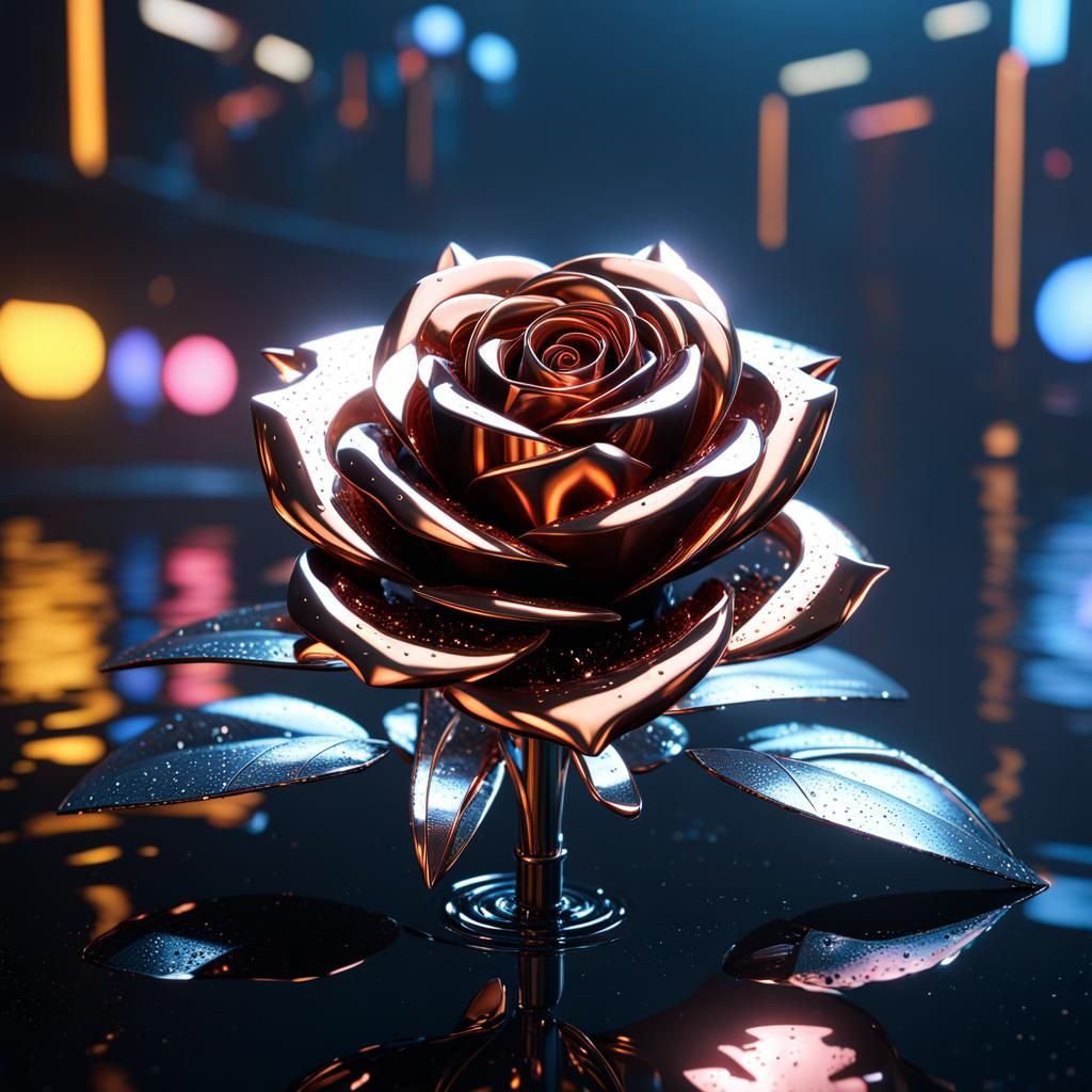 Steel rose  by @ShuruAI