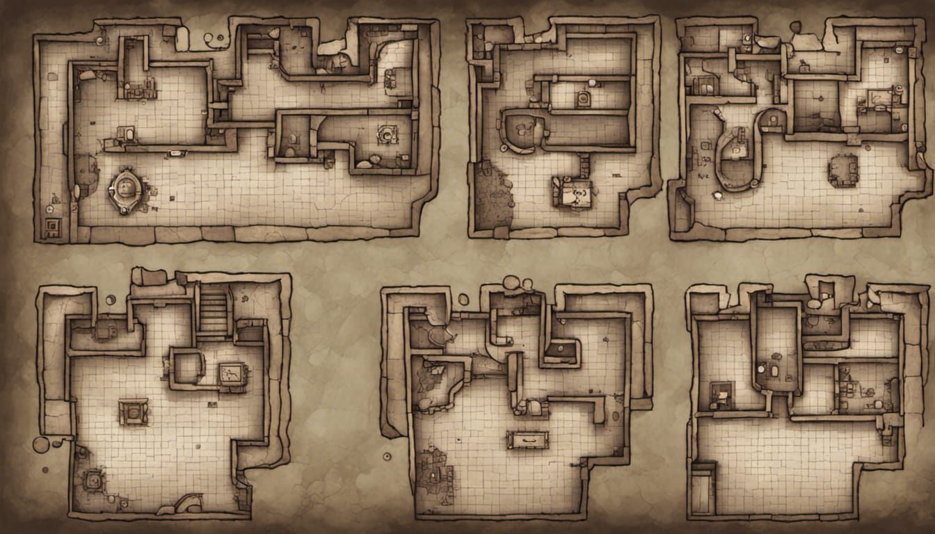 Dungeon map 2 - AI Generated Artwork - NightCafe Creator