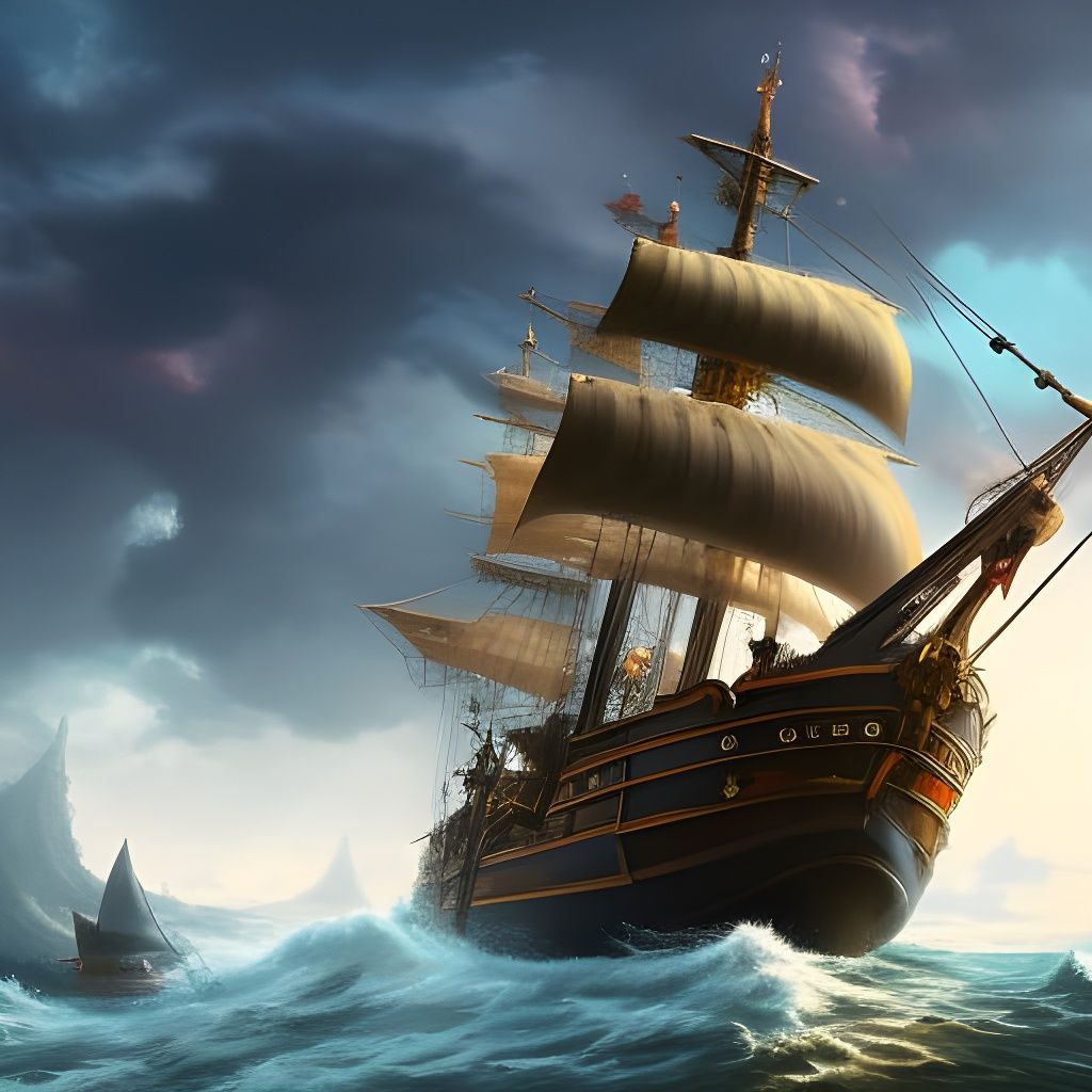 Ship in a Storm - AI Generated Artwork - NightCafe Creator