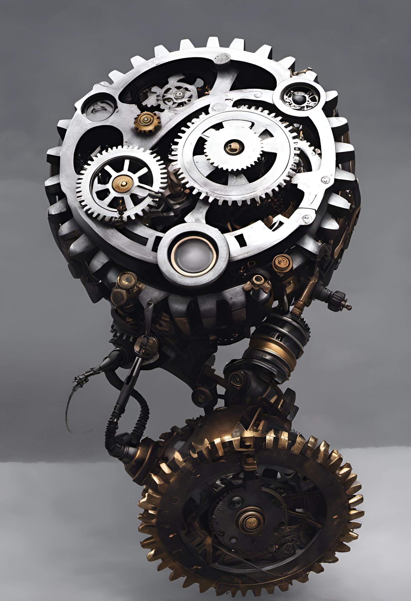 Insanely detailed photograph of Steampunk mechanical gears one eye ...