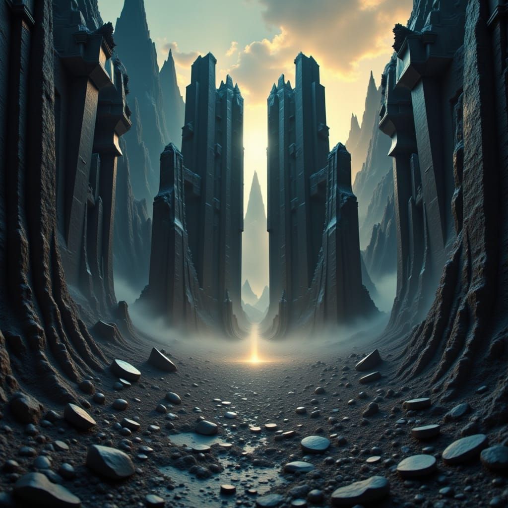 Alien Landscape with Biomechanical Structures