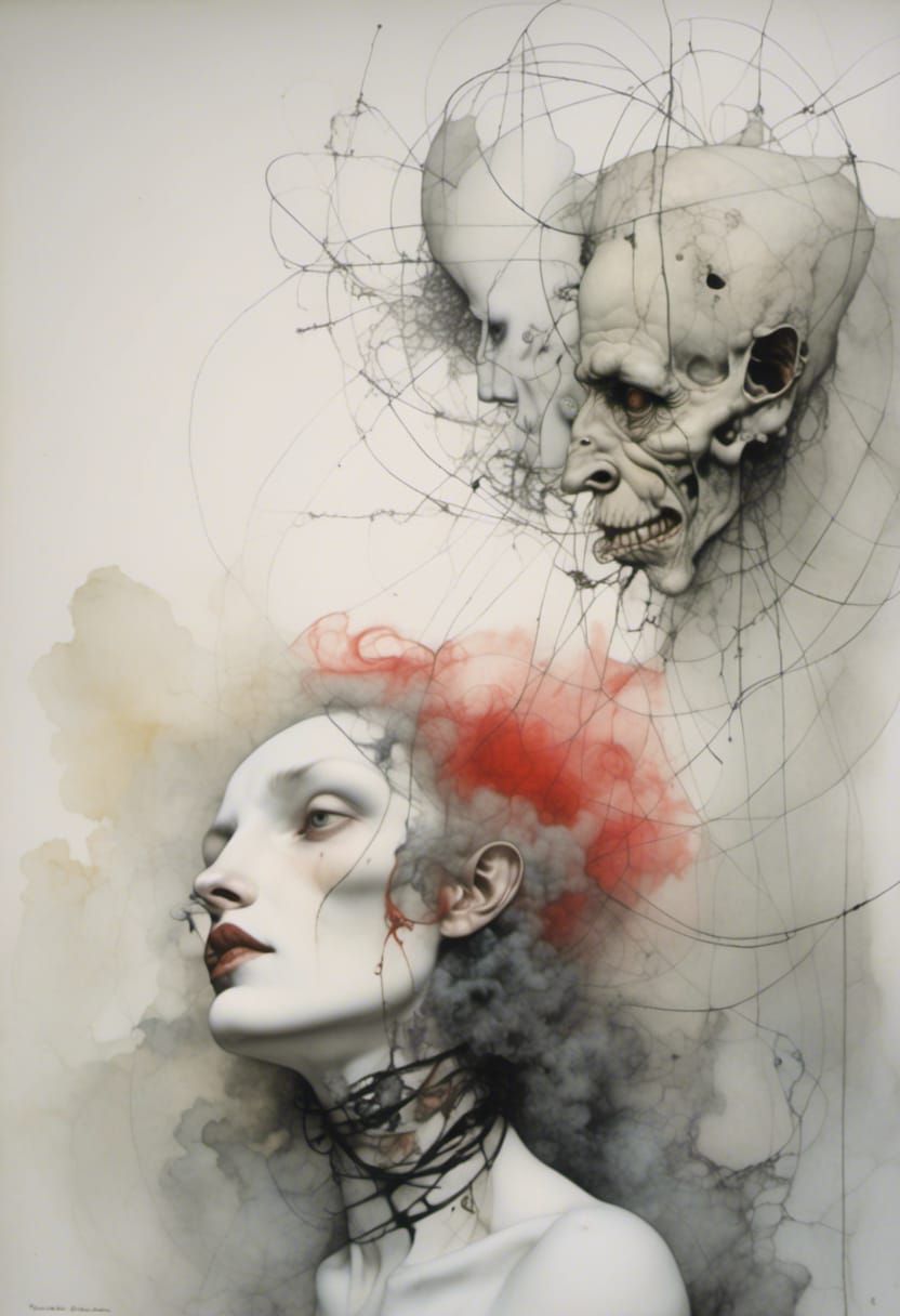 Psychic Vampire in Spare's Semiotic Drawing Style