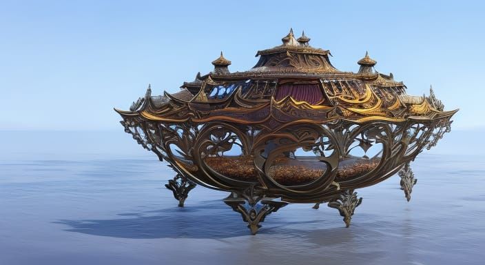 Escher Glass Ball in Hyperdetailed Digital Painting