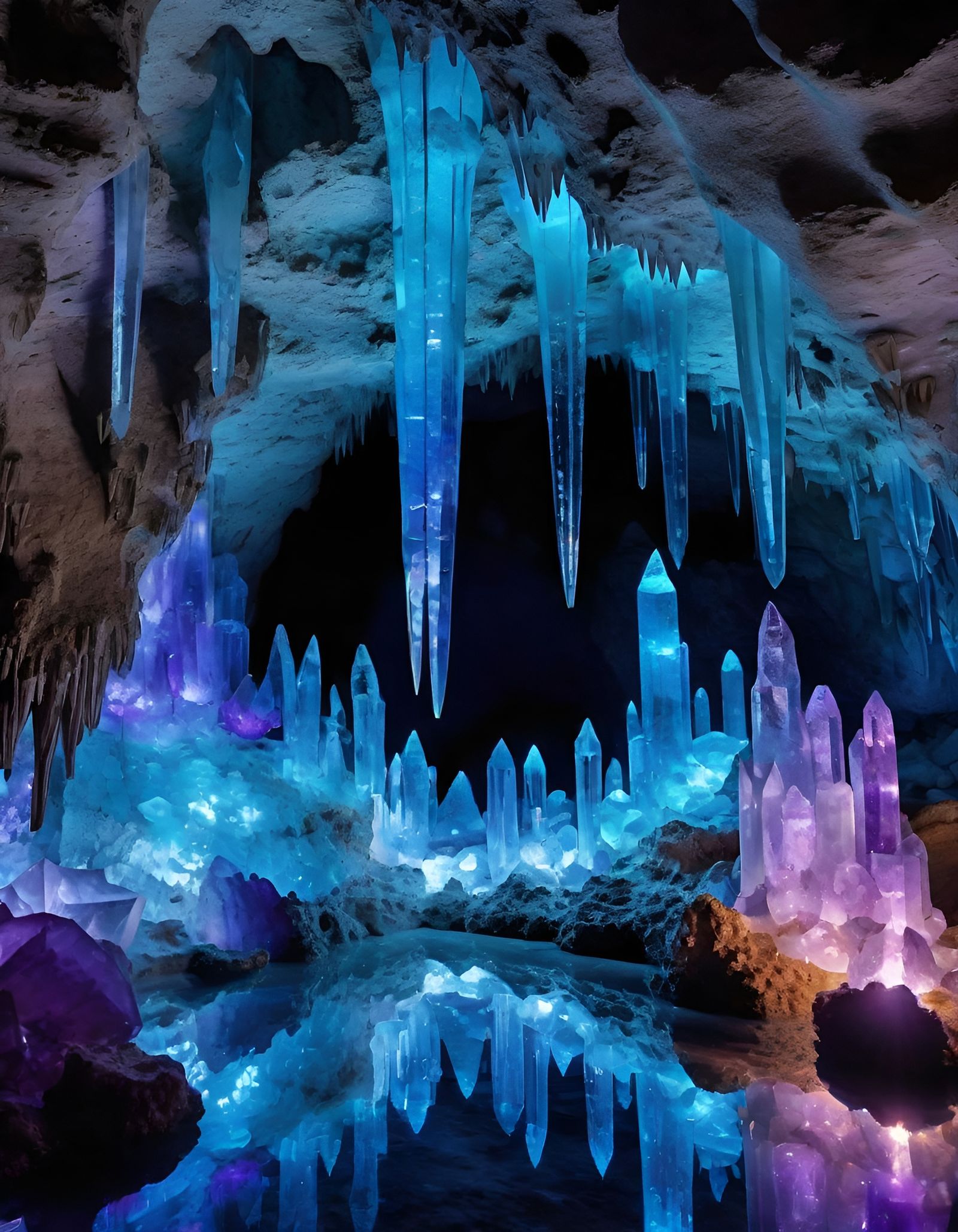 Crystal cave - AI Generated Artwork - NightCafe Creator