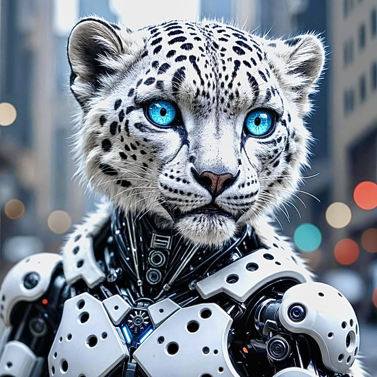 Baby Snow Leopard Cyborg