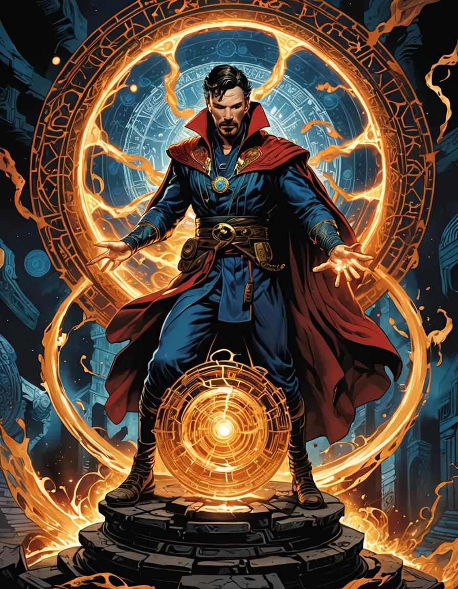 Doctor Strange creating a magic portal Mark Brooks and Dan Mumford