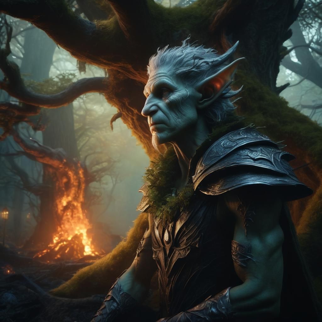 Contemplation At The Ember Tree