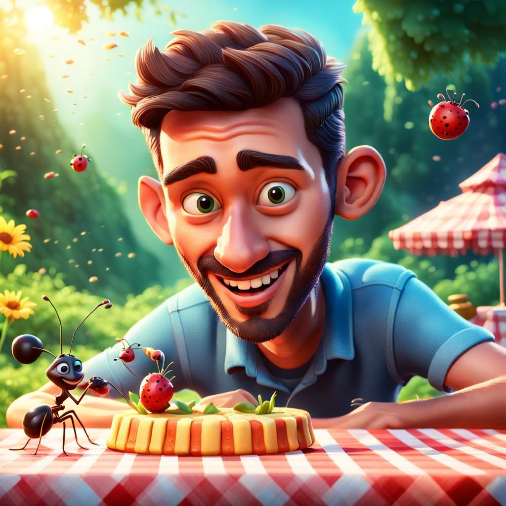 A mesmerizing hyperrealistic splash art concept, summer picn...
