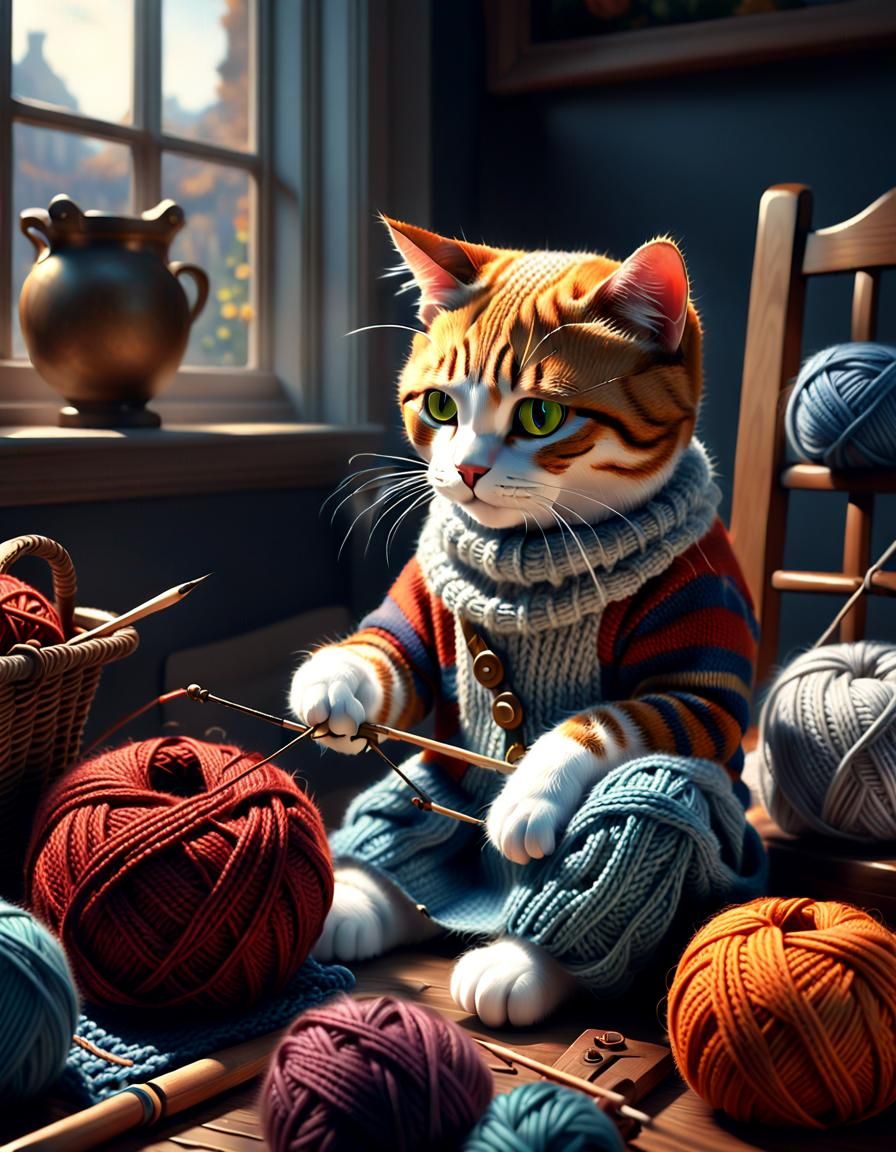 Cat kitting