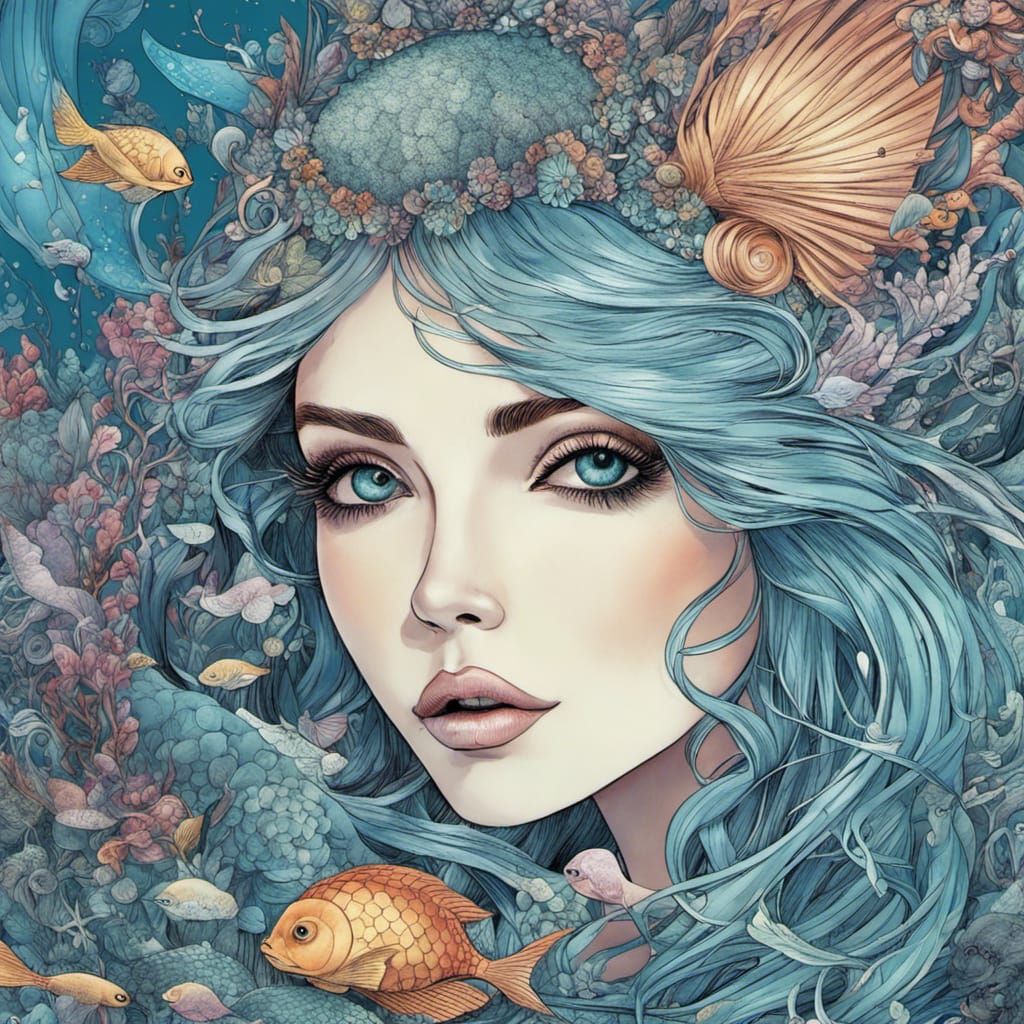 Mermaid Close Up - AI Generated Artwork - NightCafe Creator