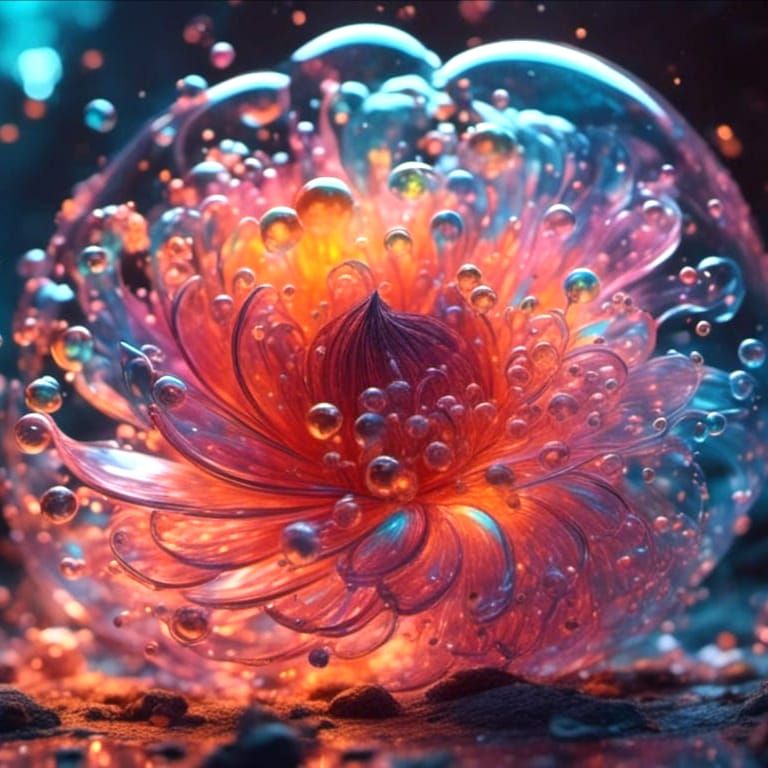  bubbles Rainbow vortex, bright and colorful, splash paint