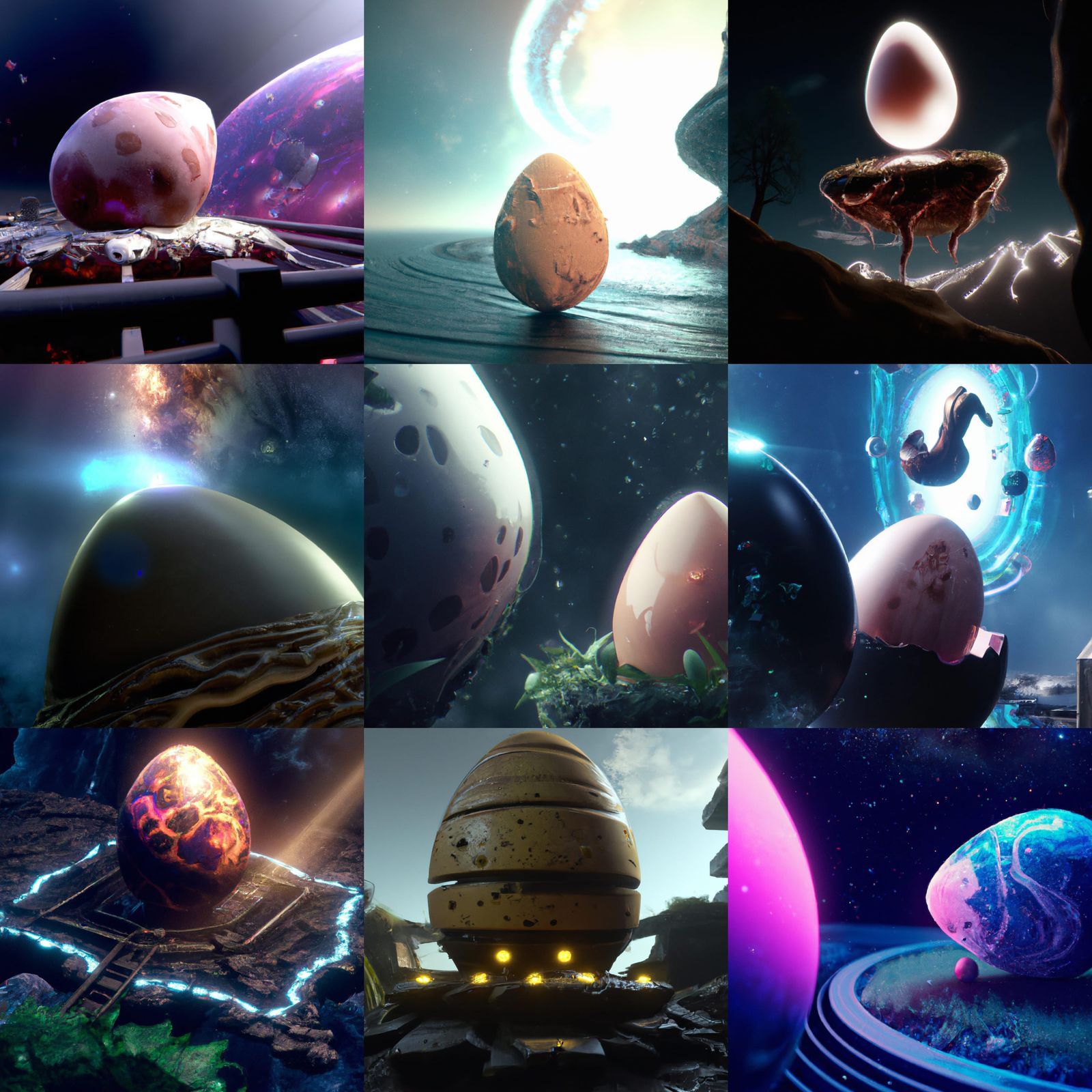 Egg planet egg galaxy with lady egg..... 3D Game Cinematic Feel, Epic ...