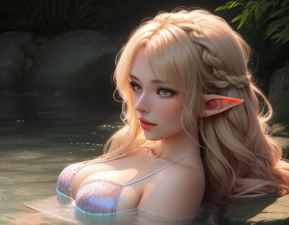 A close-up of a twenty-something beautiful elf like Briar Ro...