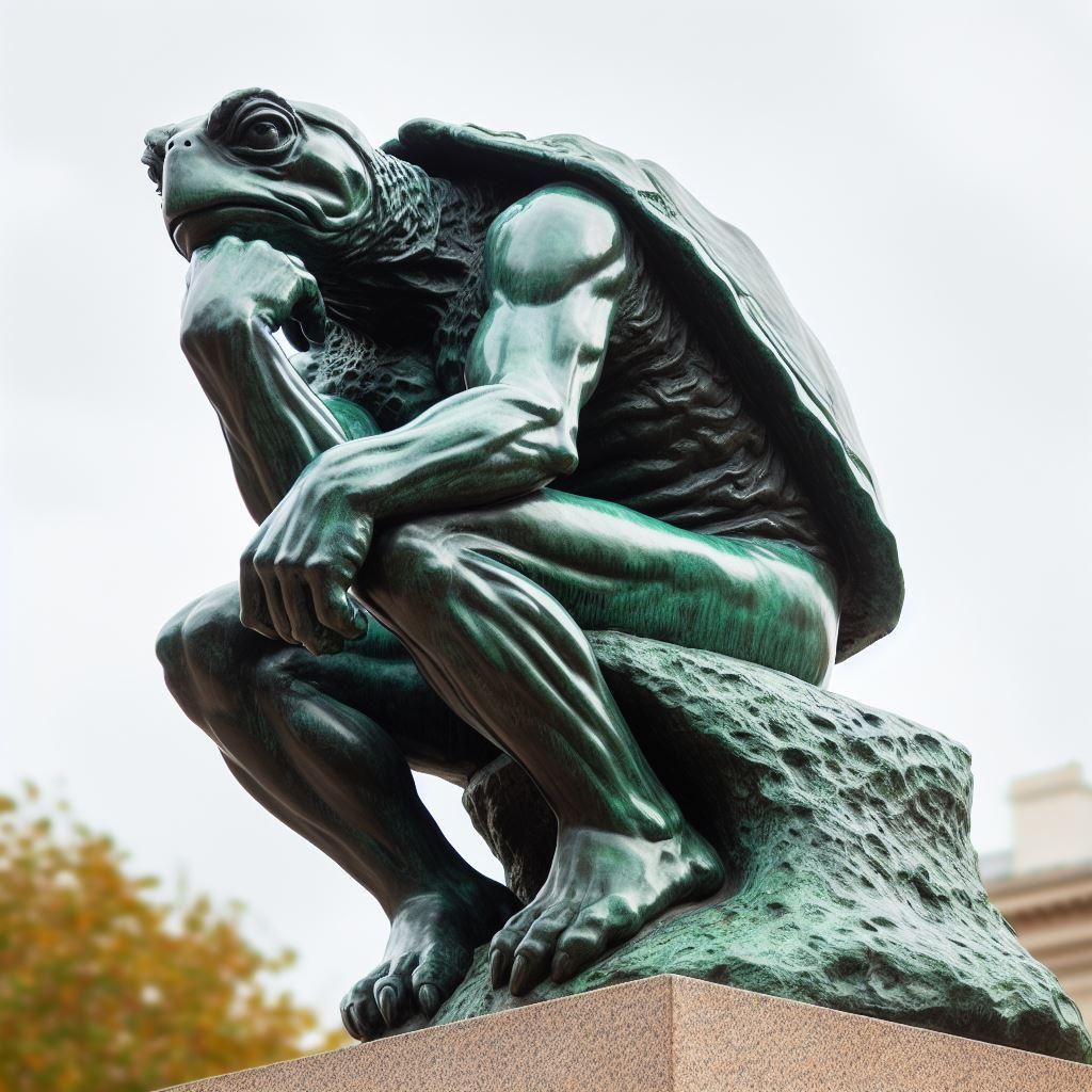 The Turtle Thinker  by @MountainKing 