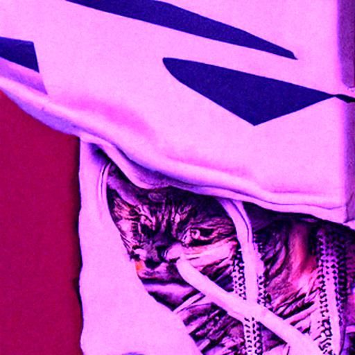 Cat wearing adidas hoodie and a goldchain poster art polishe...