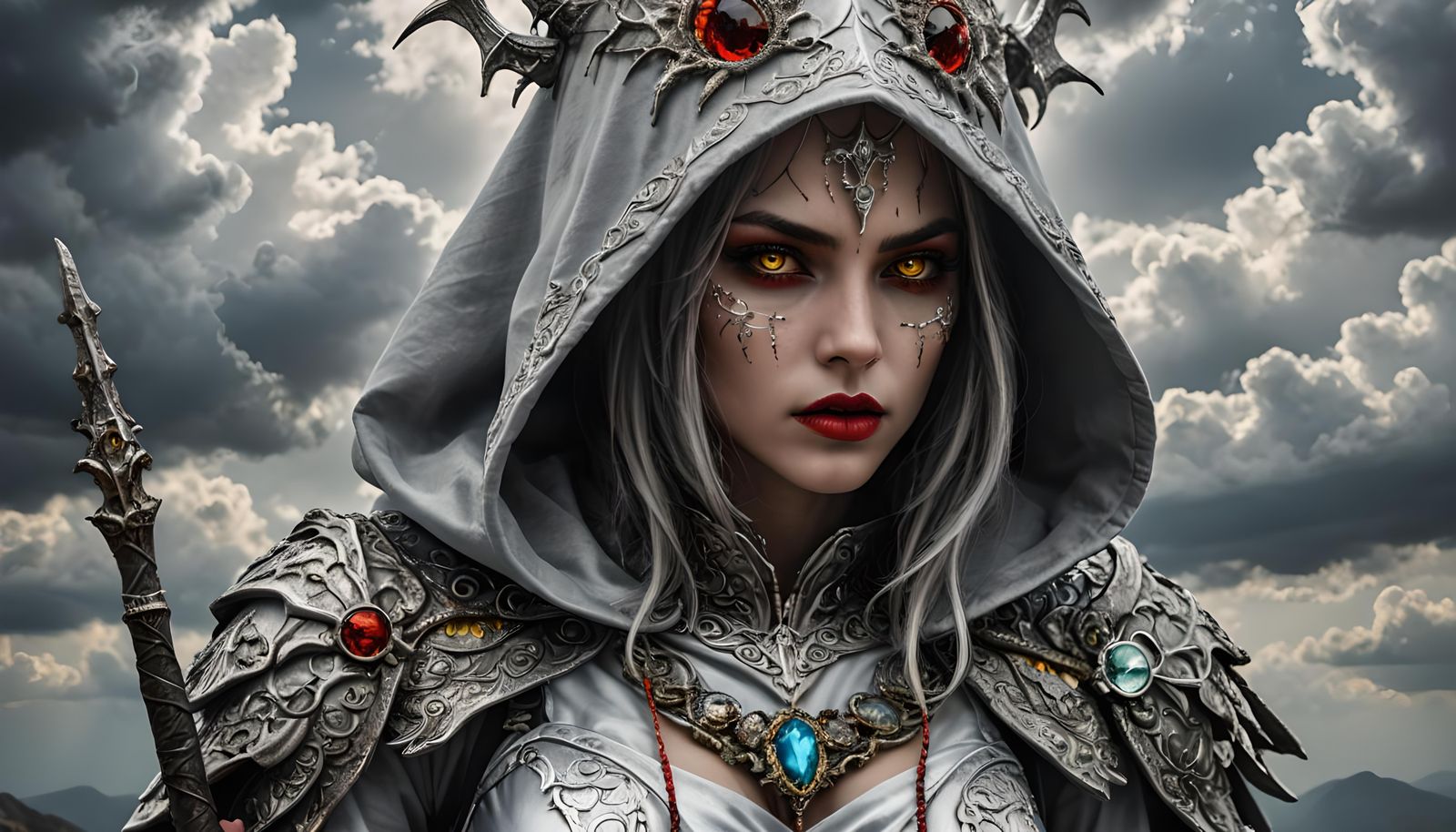 A Silver Hooded Female Soul Hunter, A Beautiful Face That Sh...